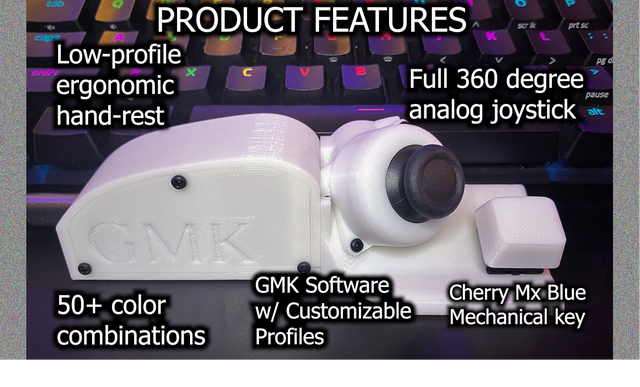 GMKキーボードジョイスティックパームレスト付きゲーミングモッド